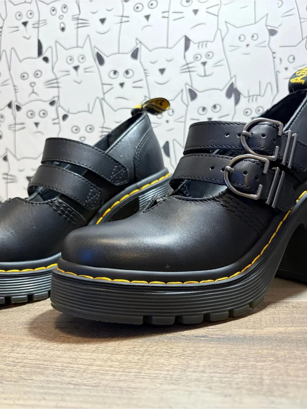 Dr. Martens Black Eviee Sendal Leather heeled shoes